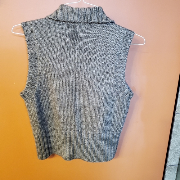 CAbi Brown Faux Fur/ Wool Sweater Vest SZ S - Picture 3 of 5